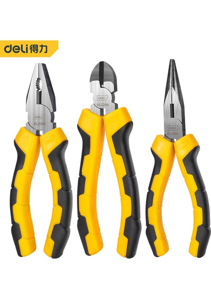 Siyah Stil Deli 6'' Kombinasyon Elektrikçi Pense Seti Tel Kesici Diyagonal Uzun Burun Pense Çok Fonksiyonlu Onarım Aracı Kiti Ev El Aletleri (Yurt Dışından) fiyatları