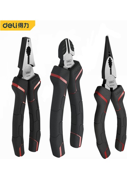 Siyah Stil Deli 6'' Kombinasyon Elektrikçi Pense Seti Tel Kesici Diyagonal Uzun Burun Pense Çok Fonksiyonlu Onarım Aracı Kiti Ev El Aletleri (Yurt Dışından) modelleri