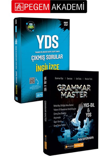 PEGEM AKADEMİ 2025 YDS İngilizce Çıkmış Sorular + Grammar Master