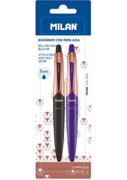 Bakır Serisi Cooper Capsule 2'li Tükenmez Kalem Seti (Mavi Mürekkep)