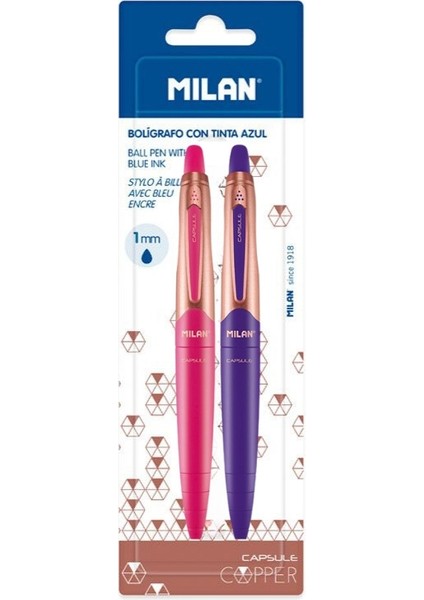 Bakır Serisi Cooper Capsule 2'li Tükenmez Kalem Seti (Mavi Mürekkep)