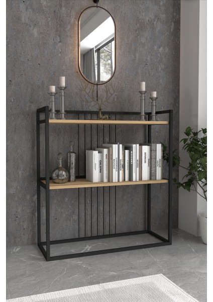 Ludlow 2 Raflı Metal Dresuar Lü x Dresuar Kitaplık Hol Antre Salon LU06-SM