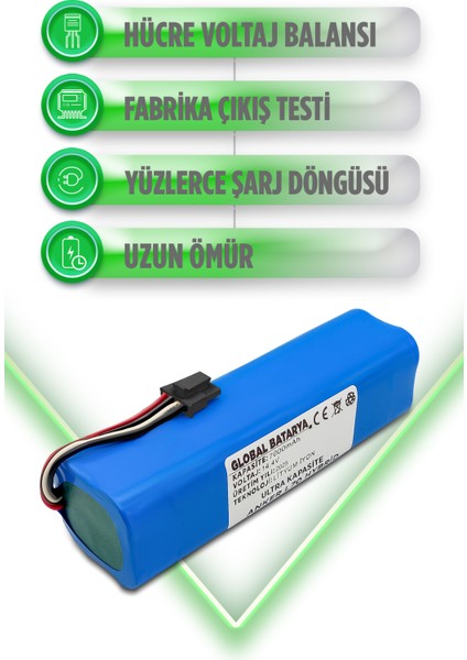 Anker Eufy Robovac L70 Hybrid Uyumlu Akıllı Robot Süpürge Bataryası 14.4V 7000MAH Li-Ion Pil (Ultra Kapasite)