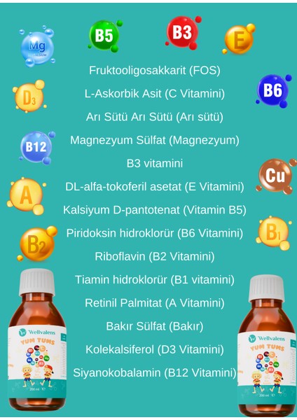 Yum Tums - Çocuklar Için Günlük Vitamin ve Besin Takviyesi