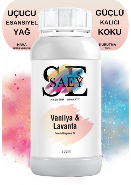 Vanilya Lavanta Esansiyel Uçucu Koku Yağ Buhurdanlık Yağı Difüzör Esansı Hobi Esans 250ml