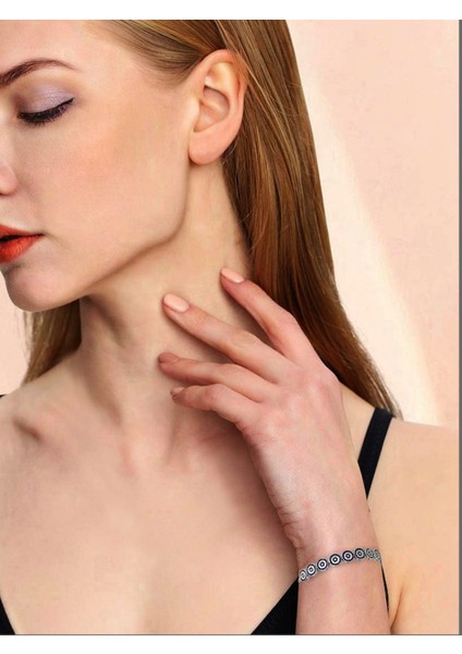 Nazar Boncuklu Charm Kadın Gümüş Bileklik modelleri