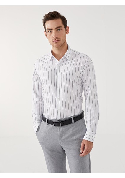 Lcw Vision Slim Fit Uzun Kollu Çizgili Erkek Gömlek