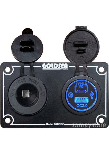 Marin Şarj + USB Type-C Soketi Metal Çerçeveli 12-24V TYPE-C 30W - USB 18W