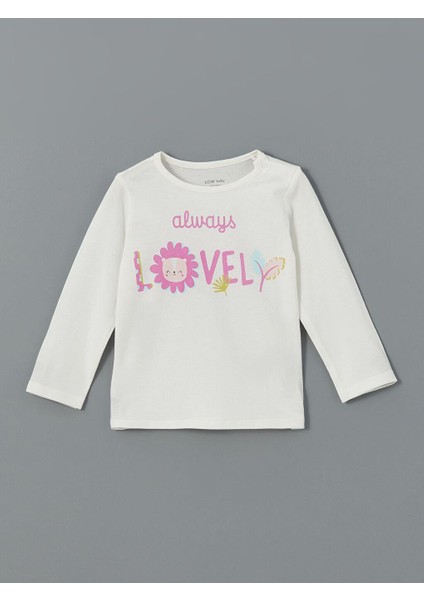 Lcw Baby Bisiklet Yaka Baskılı Kız Bebek Pijama Takımı
