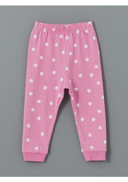 Lcw Baby Bisiklet Yaka Baskılı Kız Bebek Pijama Takımı