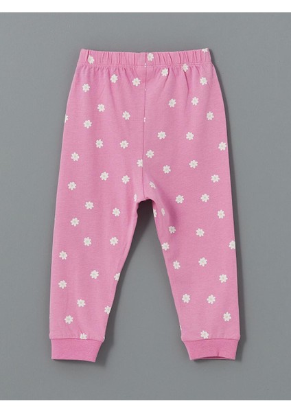 Lcw Baby Bisiklet Yaka Baskılı Kız Bebek Pijama Takımı