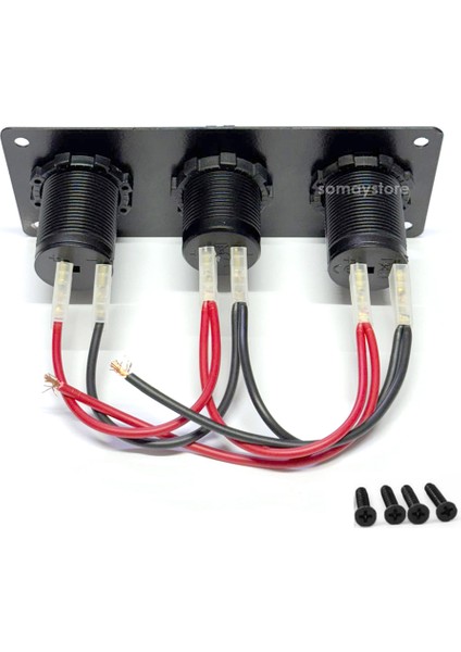 Marin Şarj + Voltmetreli + USB-C Soketi Metal Çerçeveli 12-24V 60X160MM fiyatları