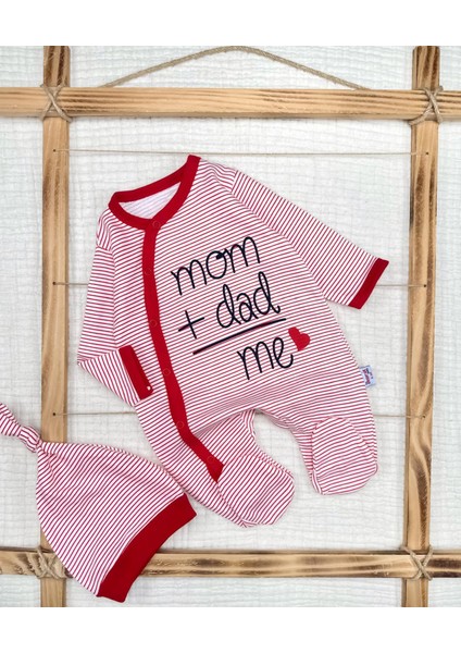 Mom+Dad Me Baskılı Pamuklu Mevsimlik Tulum
