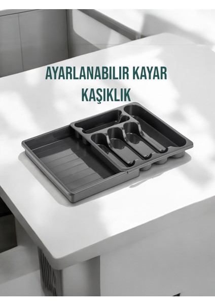 Çekmece Içi Kaşıklık Ayarlanabilir Kayar Kızaklı Organizer