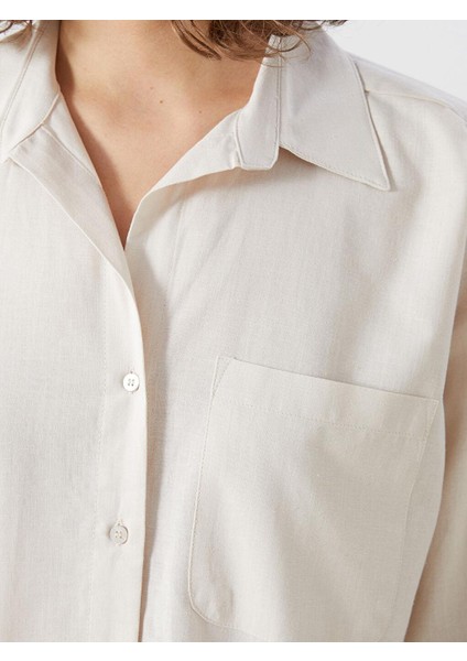 Lcw Vision Keten Karışımlı Oversize Kadın Gömlek modelleri