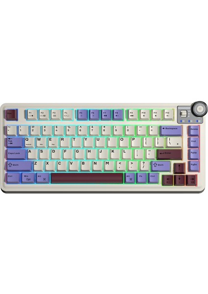 AU75 3 Modlu Rgb Hot Swap Mekanik Tkl Seiya Switch Kablosuz Makrolu Klavye Bej