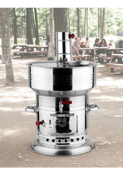 12 Litre Tek Musluklu Paslanmaz Krom Semaver