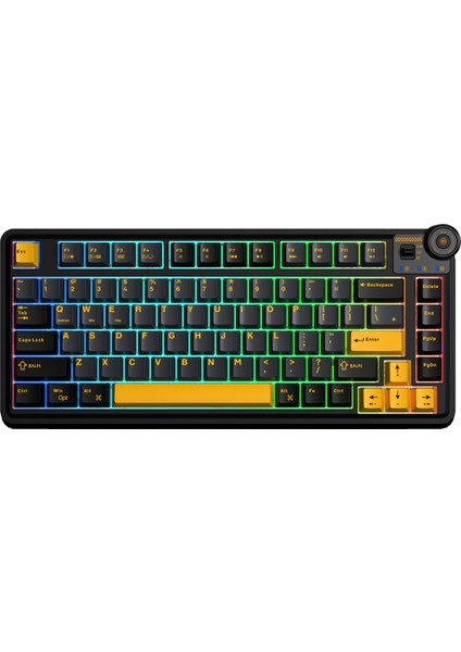 AU75 3 Modlu Rgb Hot Swap Mekanik Tkl Seiya Switch Kablosuz Makrolu Klavye Siyah