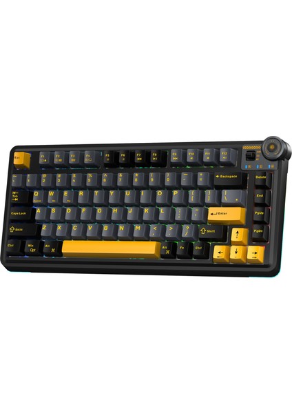 AU75 3 Modlu Rgb Hot Swap Mekanik Tkl Seiya Switch Kablosuz Makrolu Klavye Siyah