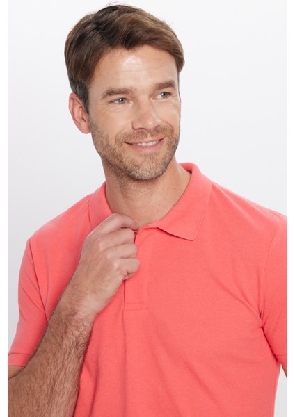 Erkek Slim Fit Dar Kesim Pamuklu Yumuşak Dokulu Serin Tutan Kumaş Düz Pike Polo Yaka T-Shirt