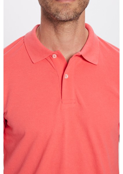 Erkek Slim Fit Dar Kesim Pamuklu Yumuşak Dokulu Serin Tutan Kumaş Düz Pike Polo Yaka T-Shirt