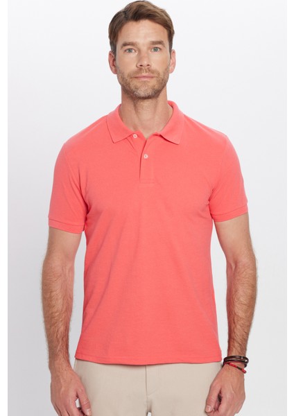 Erkek Slim Fit Dar Kesim Pamuklu Yumuşak Dokulu Serin Tutan Kumaş Düz Pike Polo Yaka T-Shirt