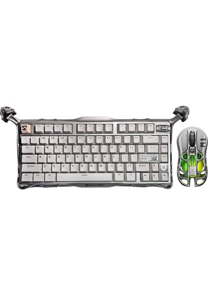 Mercury K1 Pro+M1 Pro Kablosuz Rgb Işıklı Mekanik Q Gaming Klavye ve Optik Mouse Seti, Gri