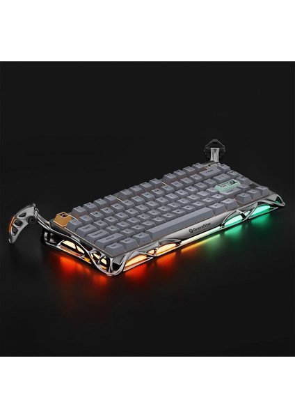 Mercury K1 Pro+M1 Pro Kablosuz Rgb Işıklı Mekanik Q Gaming Klavye ve Optik Mouse Seti, Gri