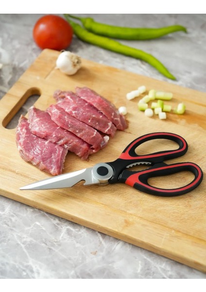 Paslanmaz Çelik Ultra Keskinleştirilmiş Mutfak Makası Çok Amaçlı Balık Et Sebze Makası fırsatları