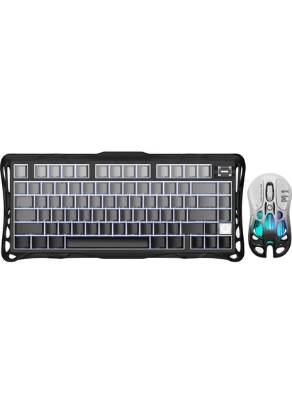 Mercury K1+M1 Pro Kablosuz Rgb Işıklı Mekanik Q Gaming Klavye ve Optik Mouse Seti, Siyah