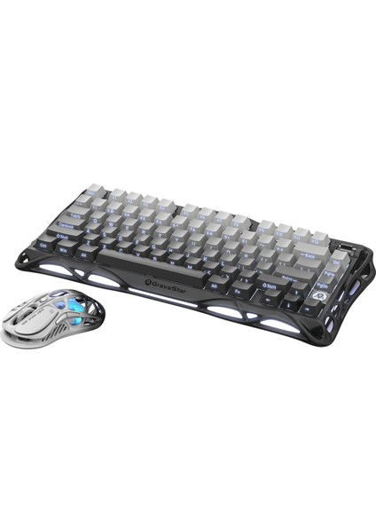 Mercury K1+M1 Pro Kablosuz Rgb Işıklı Mekanik Q Gaming Klavye ve Optik Mouse Seti, Siyah