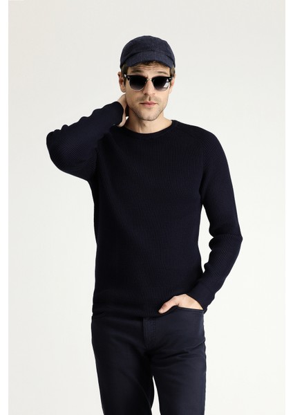 Bisiklet Yaka Slim Fit Dar Kesim Desenli Pamuklu Triko Kazak modelleri