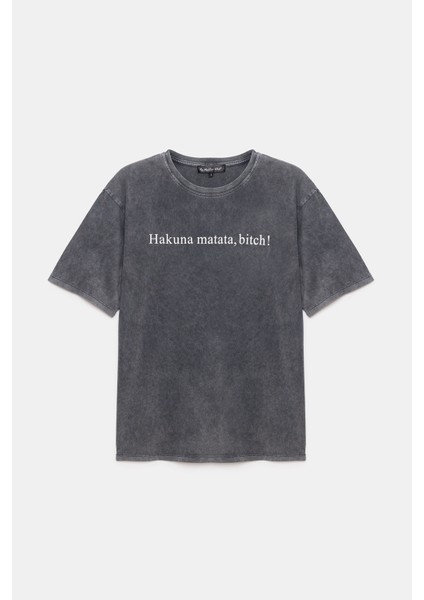 Slogan Baskılı Basic T-Shirt