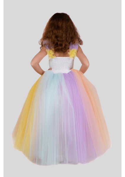 Gold Detay Taç Dahil Kız Çocuk Unicorn Kostüm fiyatları