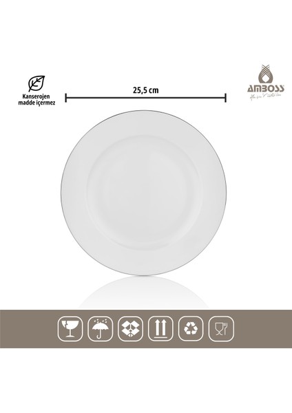 Nazlı Life 16 Parça Porselen Yemek Takımı Gümüş
