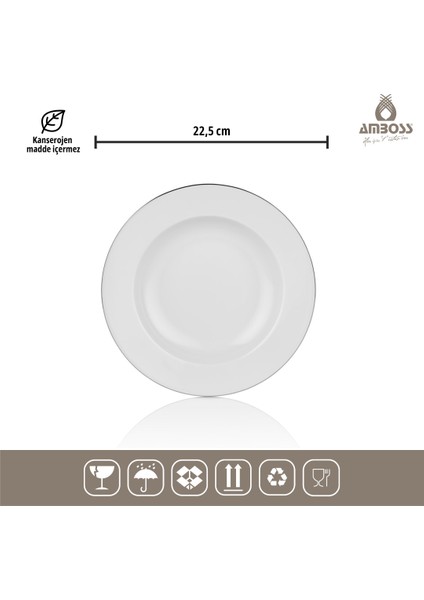 Nazlı Life 16 Parça Porselen Yemek Takımı Gümüş