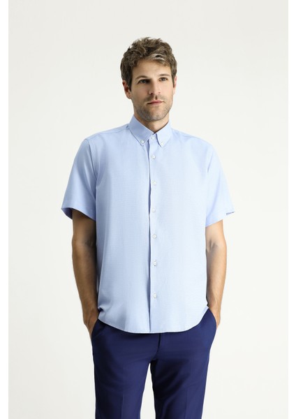 Kısa Kol Regular Fit Desenli Pamuklu Kolay Ütülenebilir Gömlek fırsatları