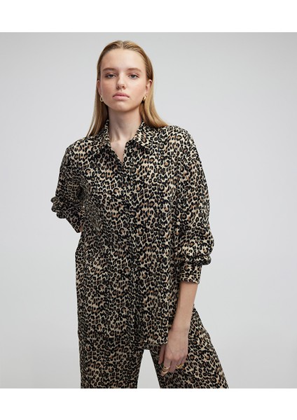 Leopar Desen Gömlek IS1250025076003