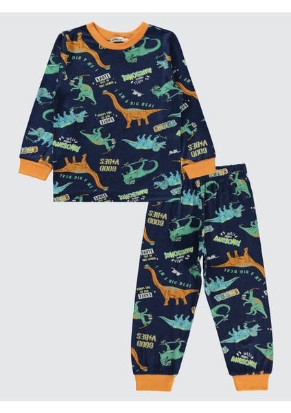 Erkek Çocuk Pijama Takımı 2-5 Yaş Koyu Oranj