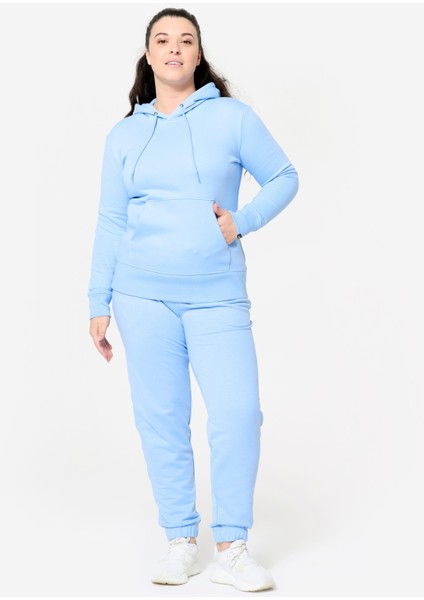 Domyos Pamuklu Kapüşonlu Sweatshirt - Açık Mavi