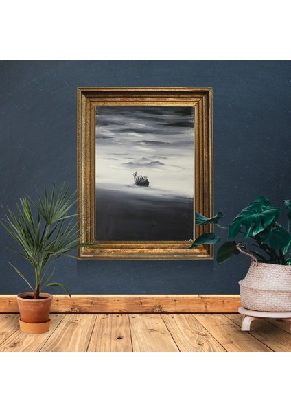 El Yapımı 70 x 50 cm Boyutunda Akrilik Boya ile Yapılmış El Yapımı Imzalı Tablo