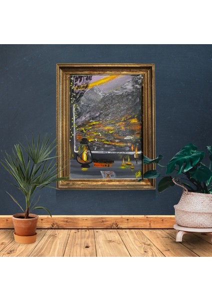 El Yapımı 70 x 50 cm Boyutunda Akrilik Boya ile Yapılmış El Yapımı Imzalı Tablo