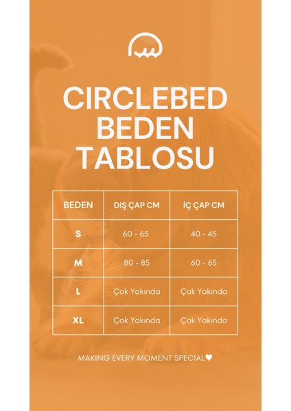Circlebed Vanilla Cream Ortopedik Kedi Ve Köpek Yatağı