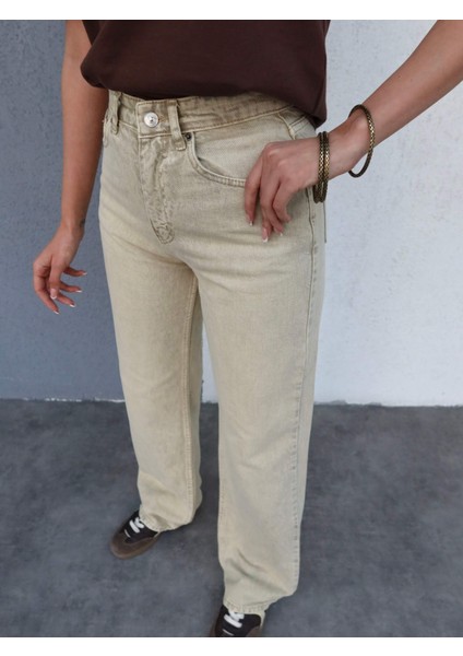 Bej Yıkamalı Straight Orj Jean fiyatları