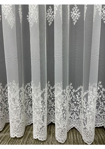 Lizbon Serpme Desen 1'e 3 Sık Pileli Tül Perde