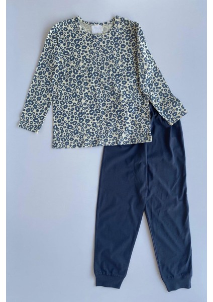 Leopar Desen Kız Çocuk Pijama Takımı