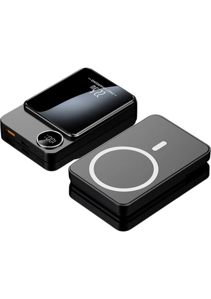 5000 mAh Powerbank 22.5W Güç Bankası Hızlı Şarj Manyetik LCD Dijital Ekran Powerbank