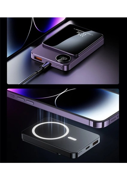 5000 mAh Powerbank 22.5W Güç Bankası Hızlı Şarj Manyetik LCD Dijital Ekran Powerbank fiyatları