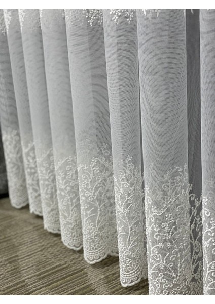 Lizbon Serpme Desen 1'e 2,5 Orta Pileli Tül Perde fiyatları