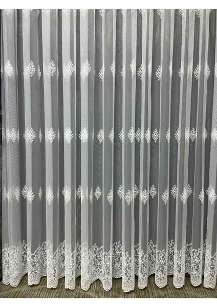 Lizbon Serpme Desen 1'e 2,5 Orta Pileli Tül Perde fırsatları